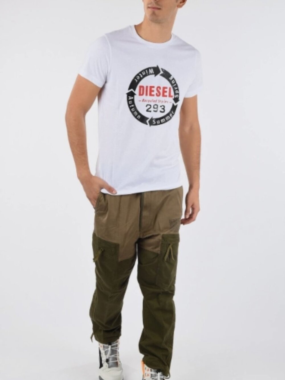 Diesel T-DIEGO-C1 MAGLIETTA Men's Short Sleeve T-Shirt (White) Size XL